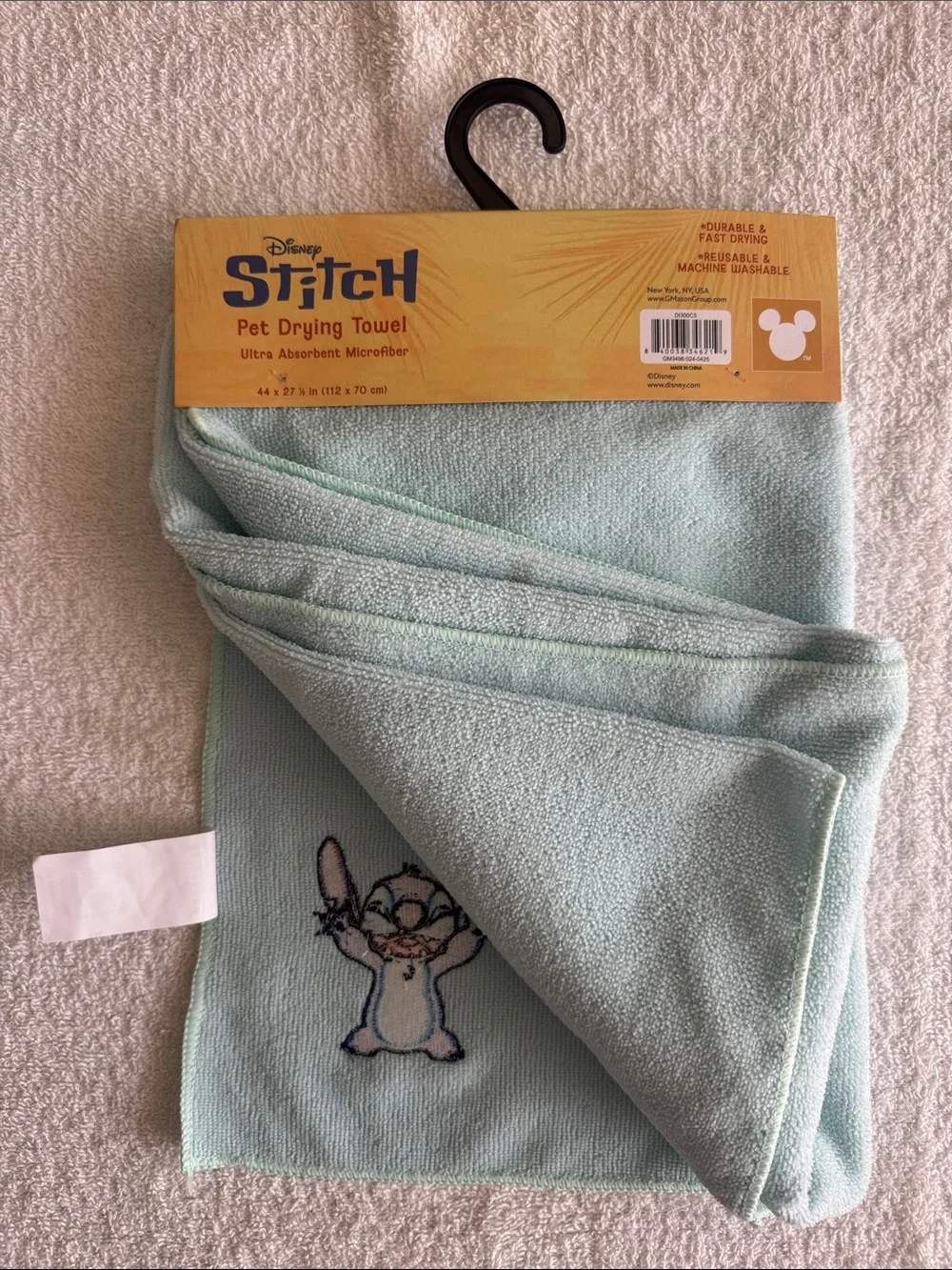 Disney Stitch Mint Blue Microfiber Pet Drying Towel